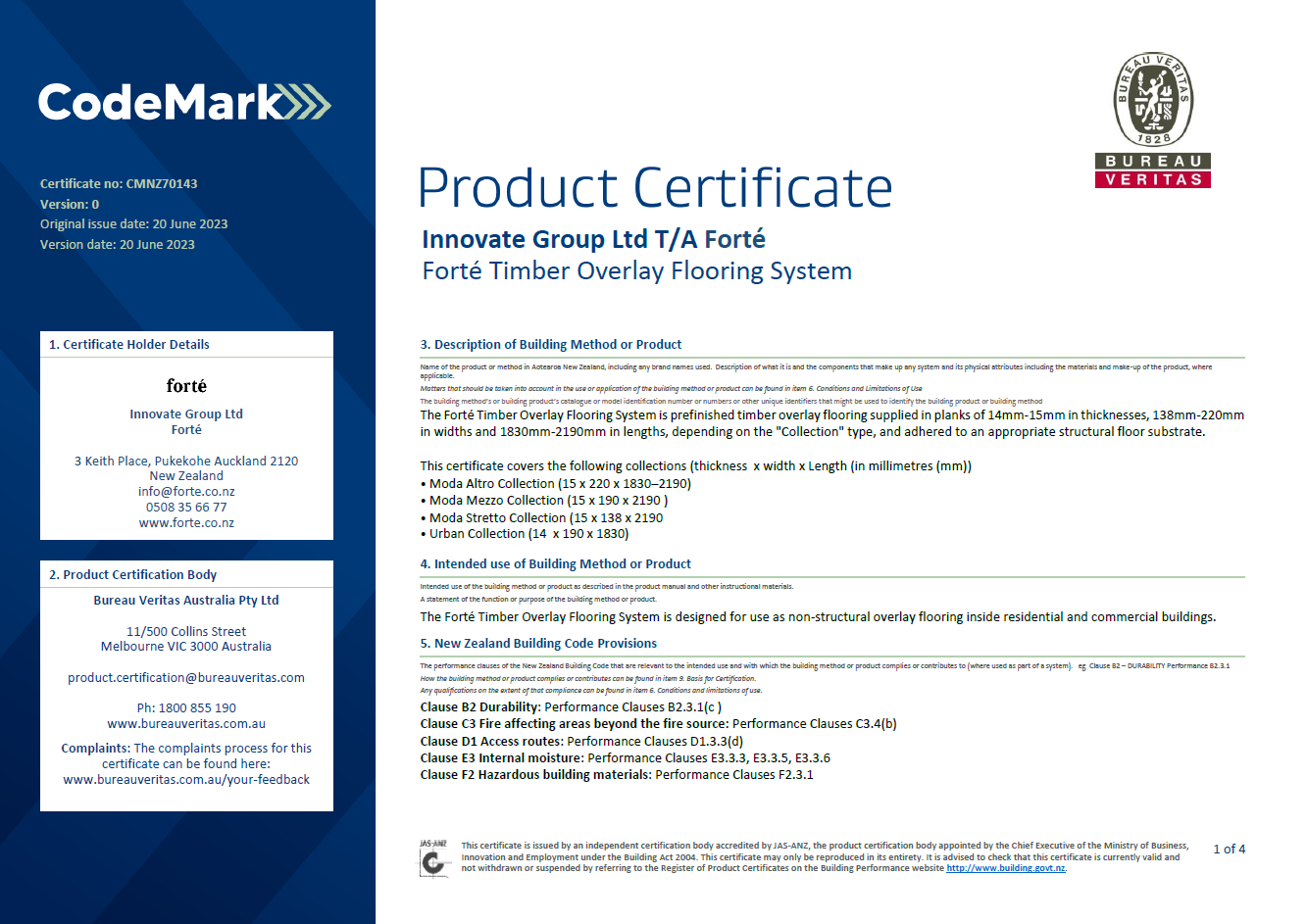 Codemark certification wood flooring