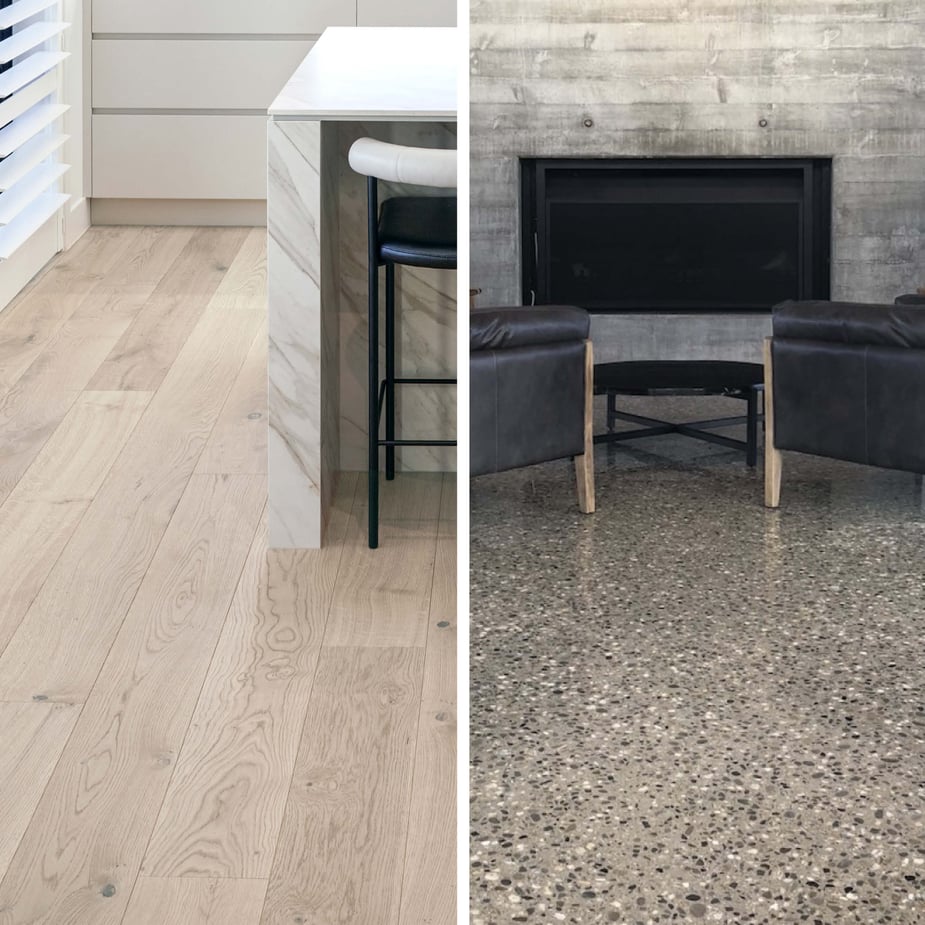 engineered wood floors vs polished concrete floors