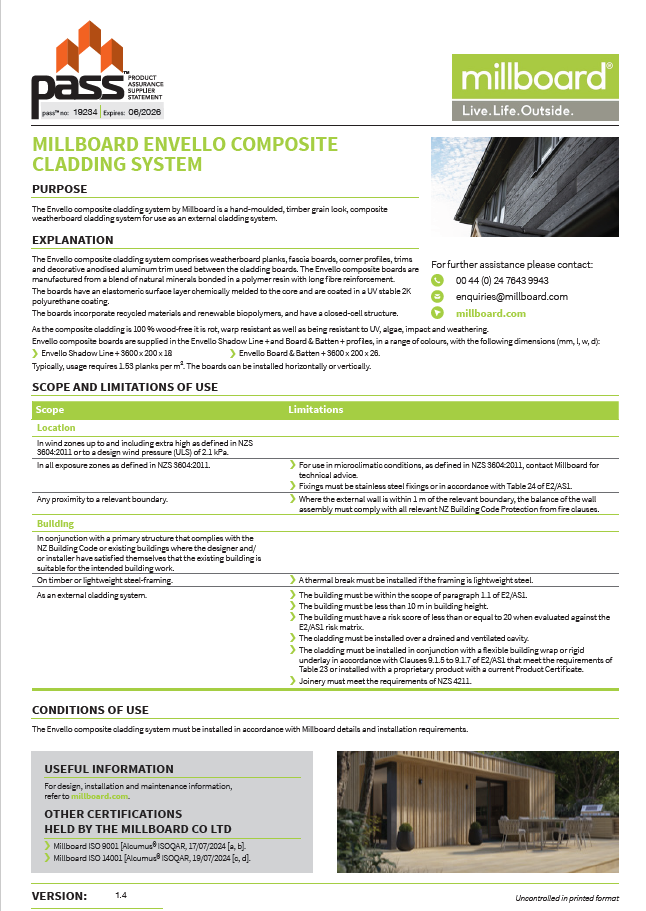 Cladding PASS 2026