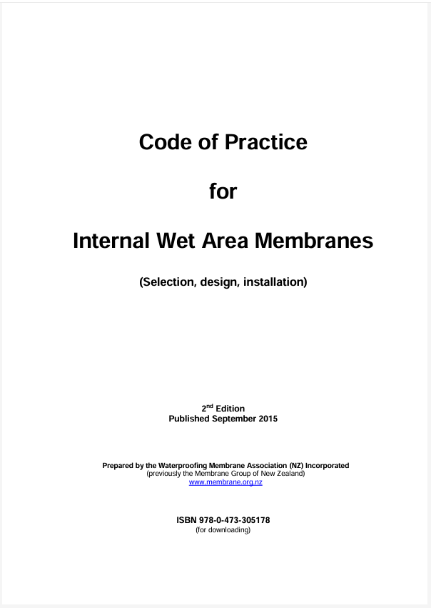 E3 - Code of Practice for Internal Wet Area Membranes