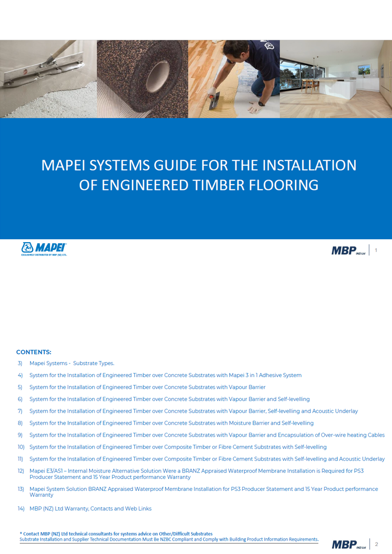 Mapei Systems Guide for Installation of Engineered Timber Flooring