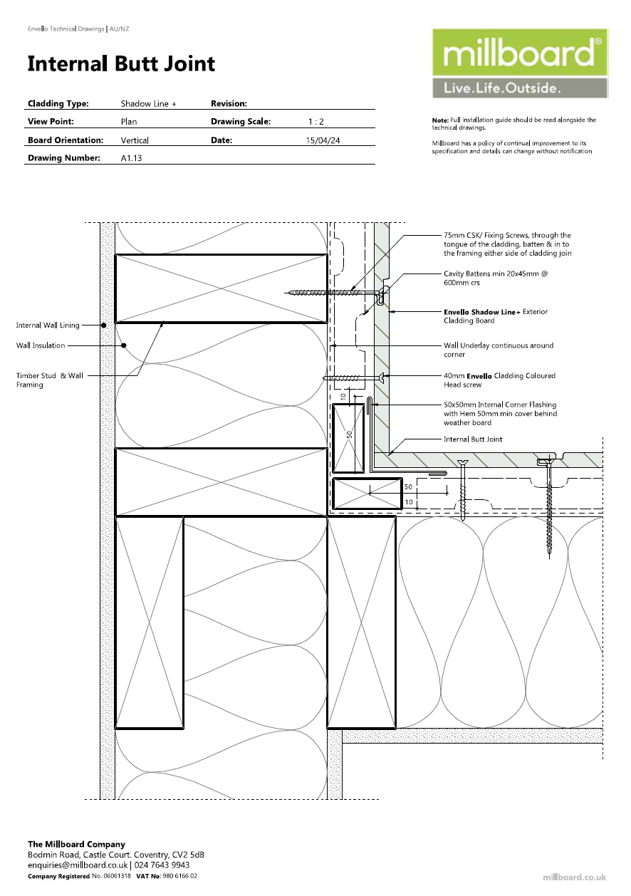 Millboard Detailing - Shadow Line Internal Butt Joint