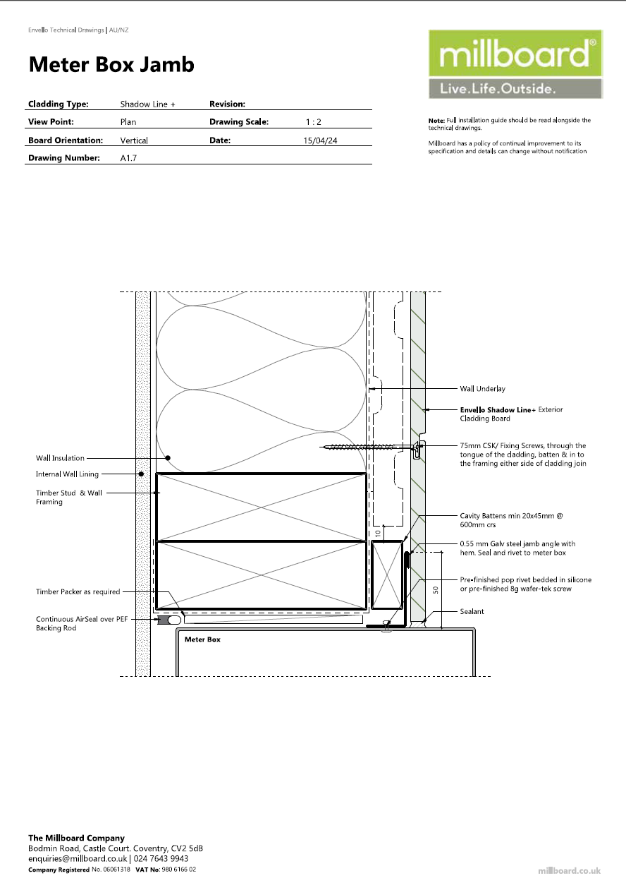 Millboard Detailing - Shadow Line Meter Box Jamb