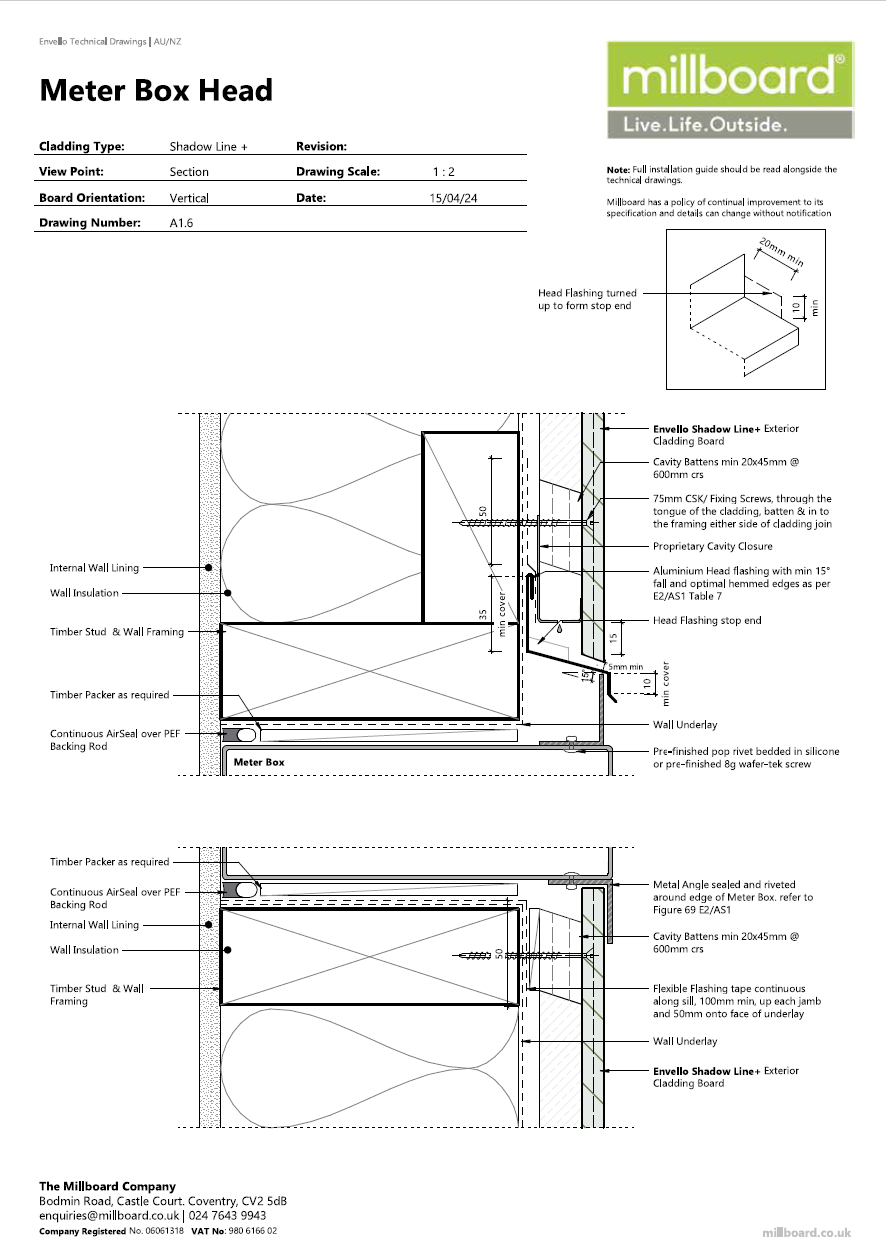 Millboard Detailing - Shadow Line Meter Box head