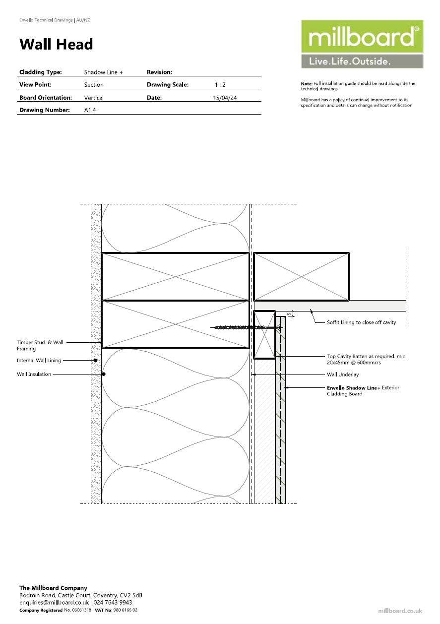 Millboard Detailing - Shadow Line Wall Head